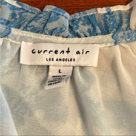 Daily Look Current Air Textured Prints Ruffled Neck Short Sleeve Blouse - Picture 6 of 11